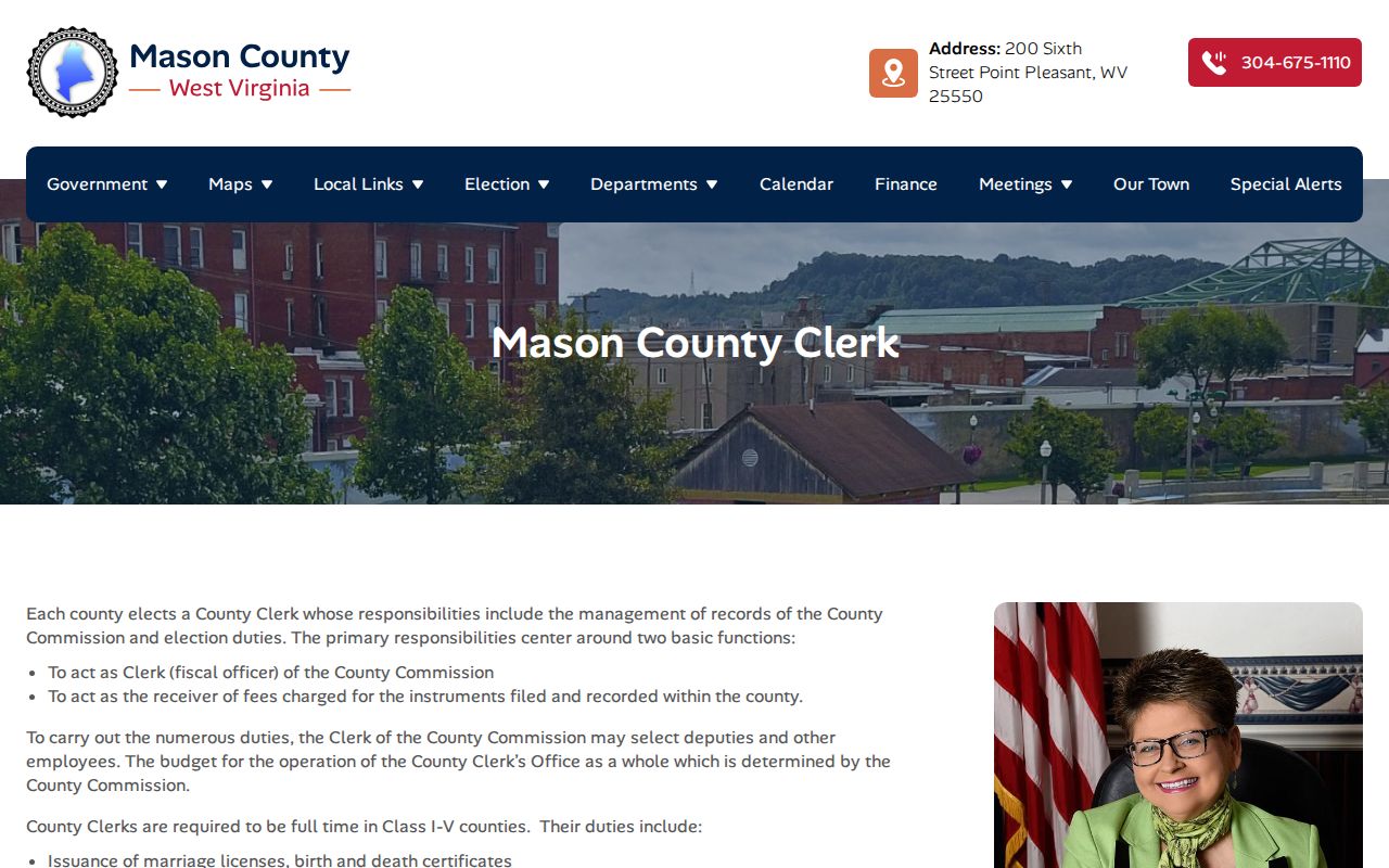 Mason County Clerk Record Room contact page for deed records