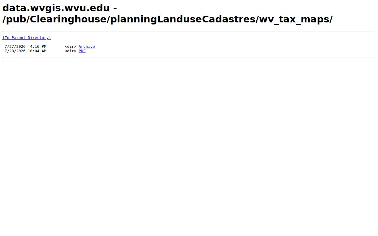Mason County tax map archive in the West Virginia GIS clearinghouse